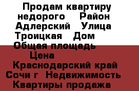 Продам квартиру недорого! › Район ­ Адлерский › Улица ­ Троицкая › Дом ­ 42 › Общая площадь ­ 54 › Цена ­ 3 500 000 - Краснодарский край, Сочи г. Недвижимость » Квартиры продажа   